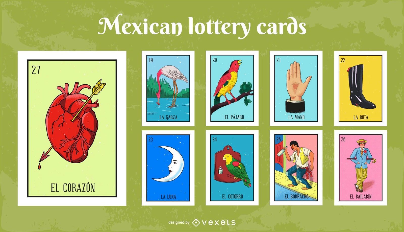 Pacote de cartões de loteria mexicana # 3
