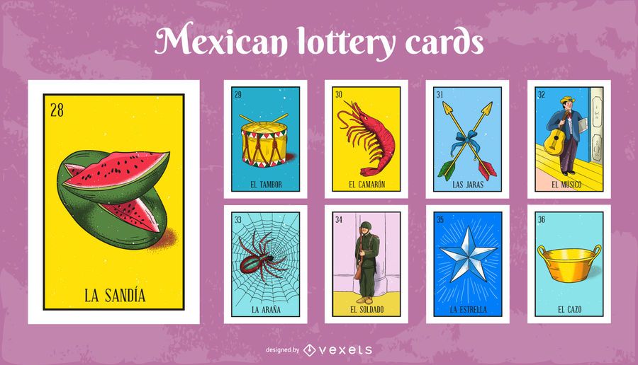 Mexican lottery cards set Mexican lottery cards set