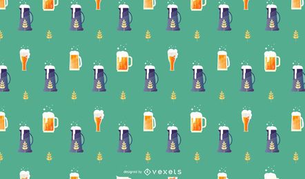 Patrón de vector de cerveza Oktoberfest