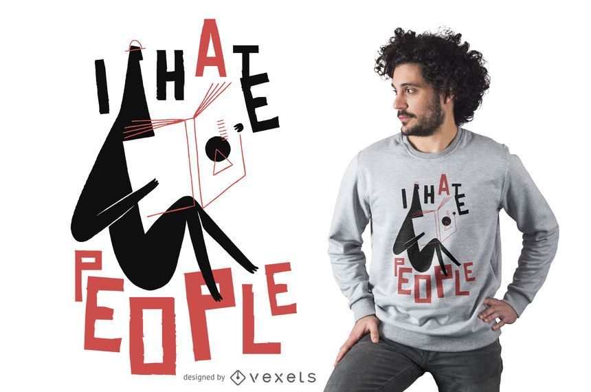 I hate people t-shirt design I hate people t-shirt design