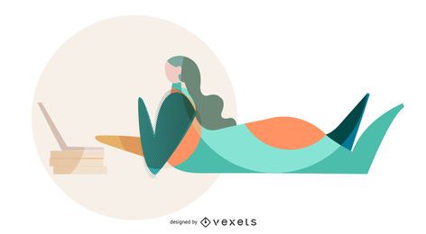 Girl studying abstract vector Girl studying abstract vector