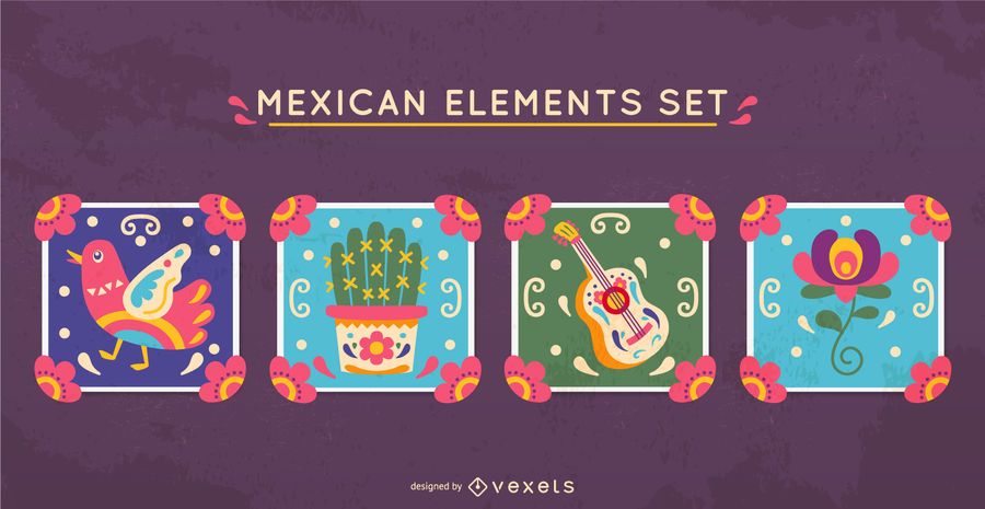 Mexican elements set Mexican elements set