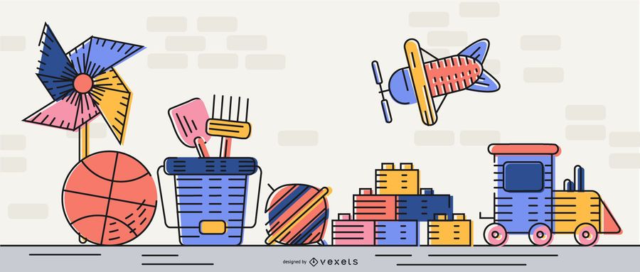 Simple Toys Illustration Design Simple Toys Illustration Design