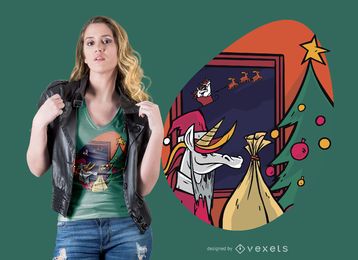 Einhorn-Sankt-T-Shirt Entwurf Einhorn-Sankt-T-Shirt Entwurf
