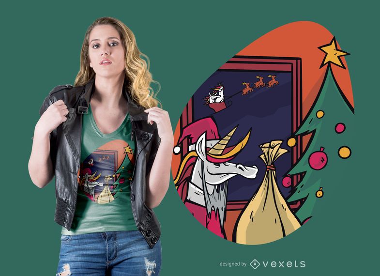 Einhorn-Sankt-T-Shirt Entwurf Einhorn-Sankt-T-Shirt Entwurf