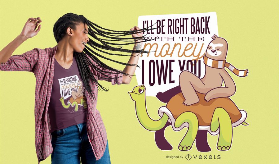 Diseño de camiseta divertida de letras perezosas Diseño de camiseta divertida de letras perezosas