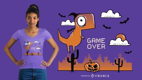 Diseño divertido de la camiseta de Halloween del dinosaurio Diseño divertido de la camiseta de Halloween del dinosaurio