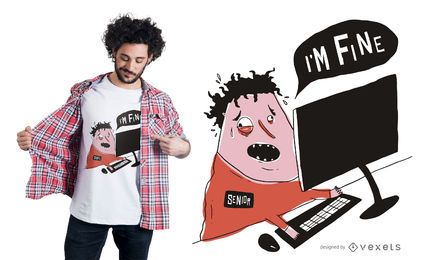 Estressado Homem T-shirt Design Estressado Homem T-shirt Design