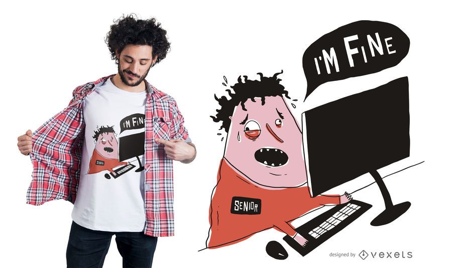 Diseño de camiseta de hombre estresado Diseño de camiseta de hombre estresado