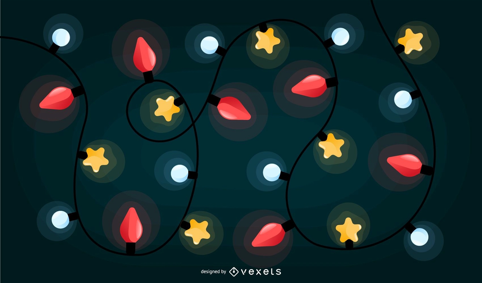 Desenho de fundo colorido de luzes de Natal
