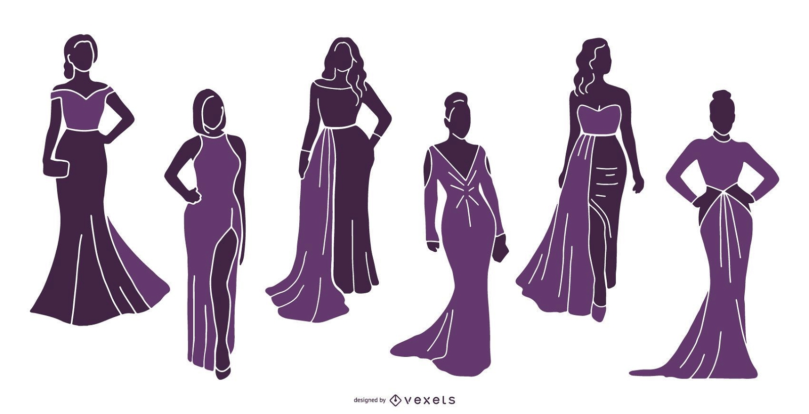 Women models silhouette set