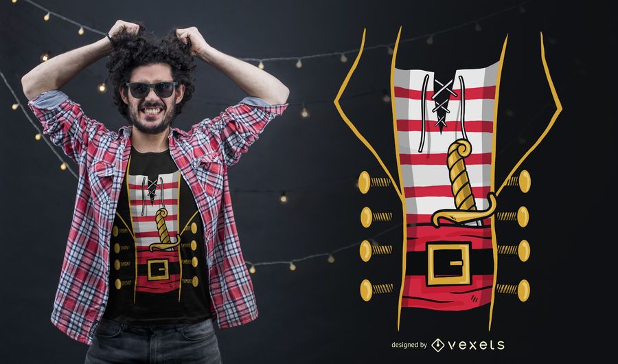 Diseño de camiseta de disfraz de pirata Diseño de camiseta de disfraz de pirata