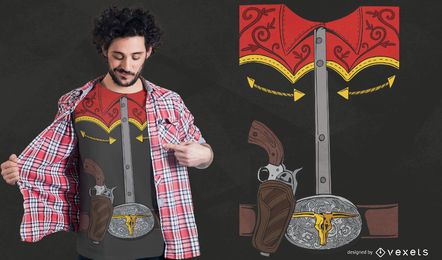 Diseño de camiseta de traje de vaquero Diseño de camiseta de traje de vaquero