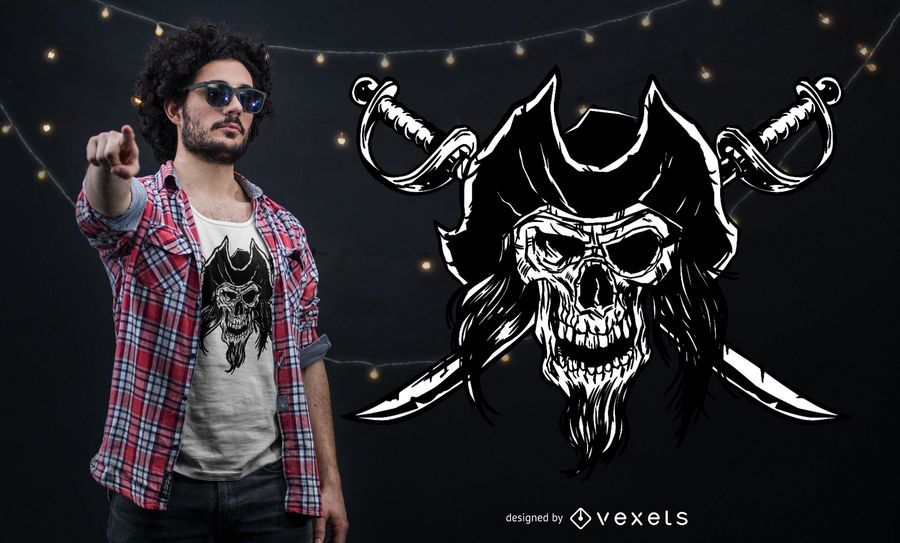 Pirate skull t-shirt design Pirate skull t-shirt design