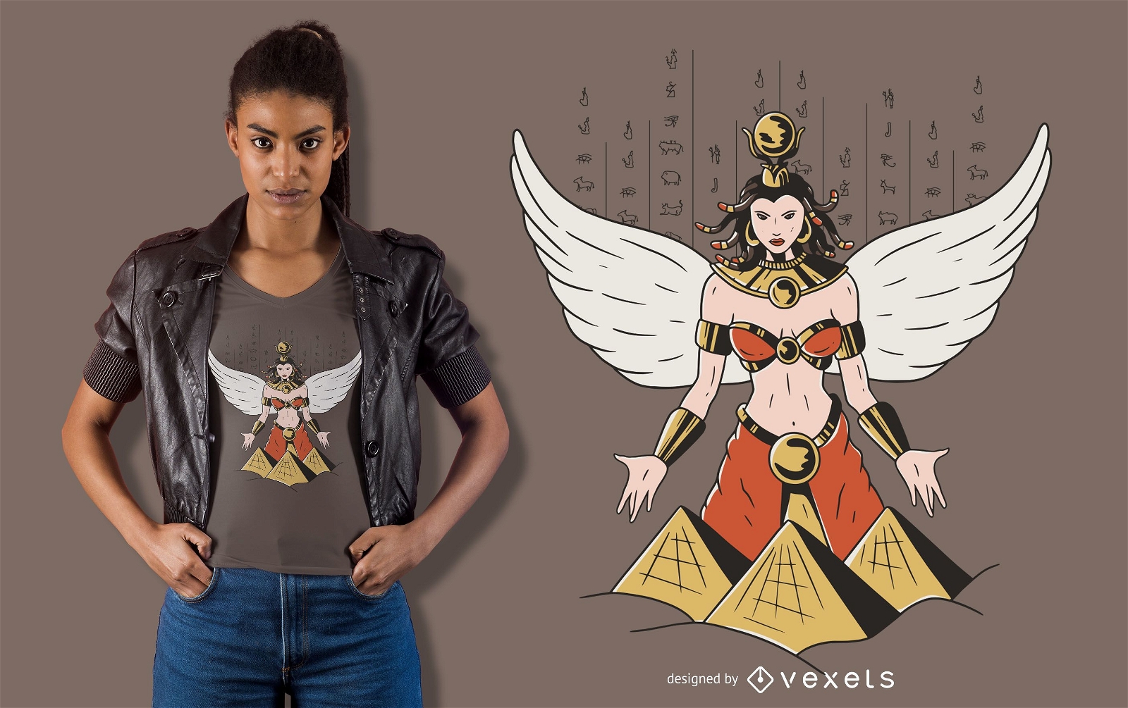 Design de camiseta da deusa Isis
