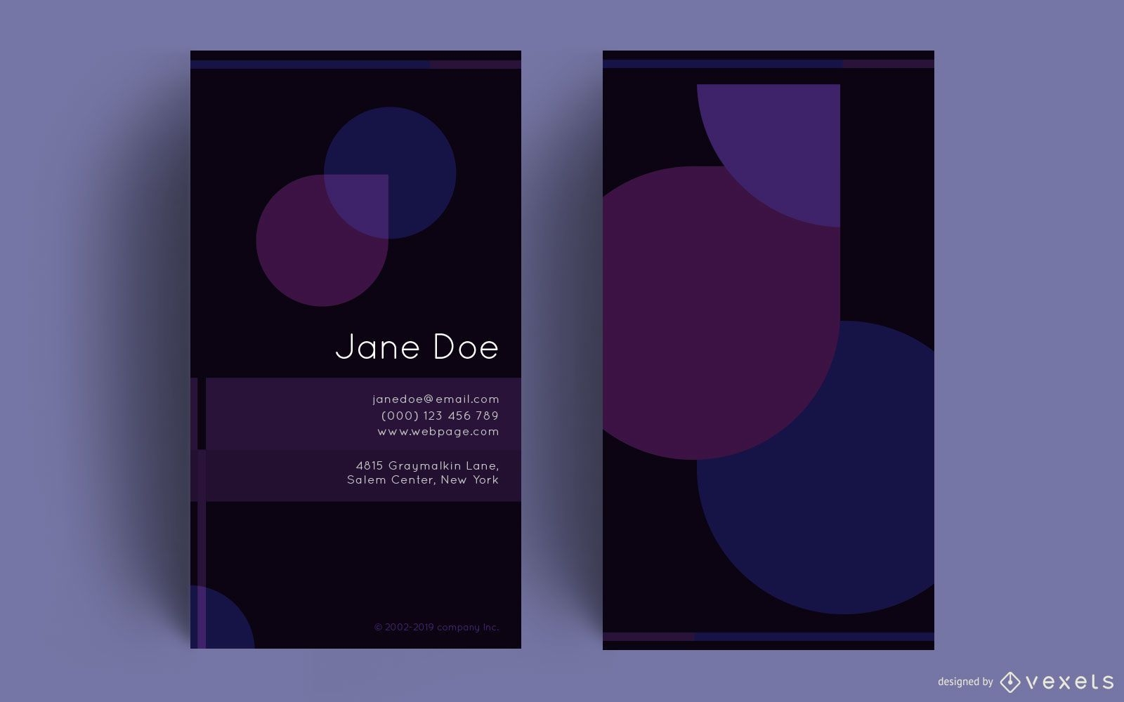 Diseño de tarjeta de visita abstracta púrpura