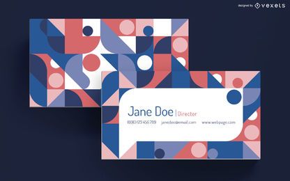 Geometric speech bubble business card