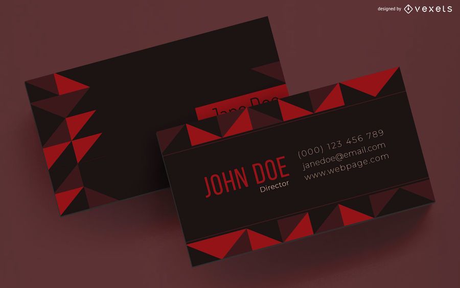 Business card design geometric triangles Business card design geometric triangles