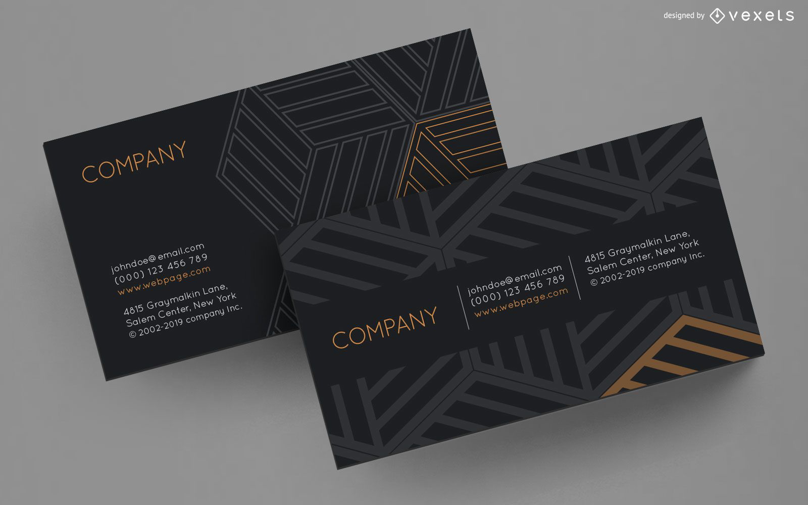 Business card striped cubes design