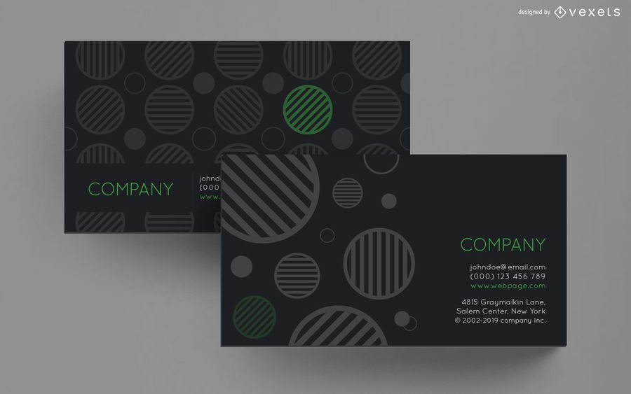 Business card striped circles design Business card striped circles design