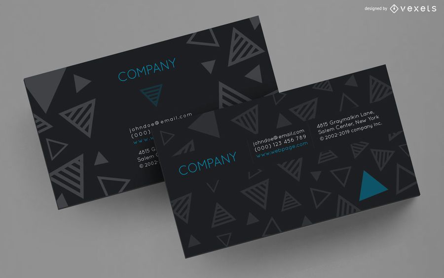 Business card striped triangles design Business card striped triangles design