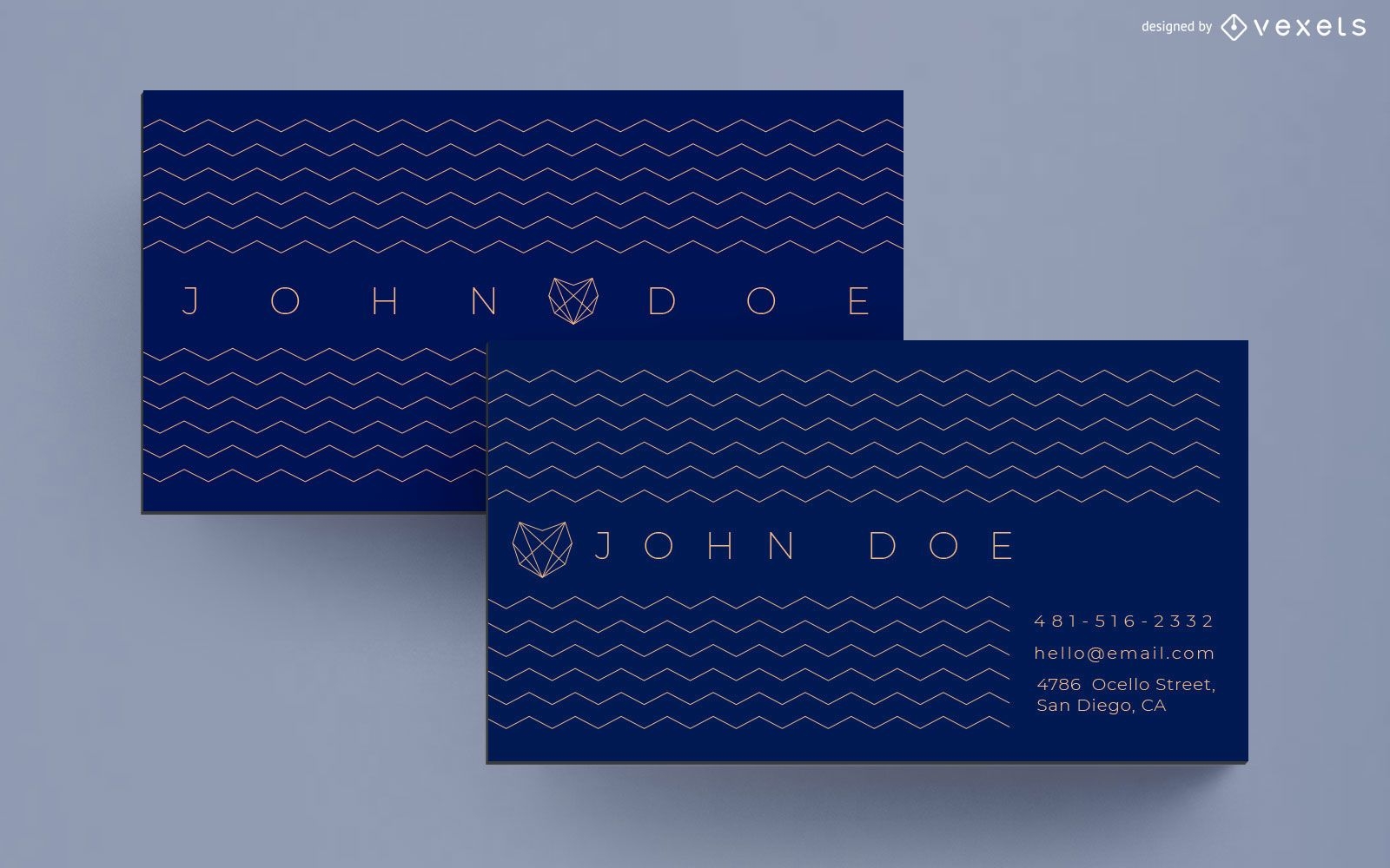 Business card zigzag design
