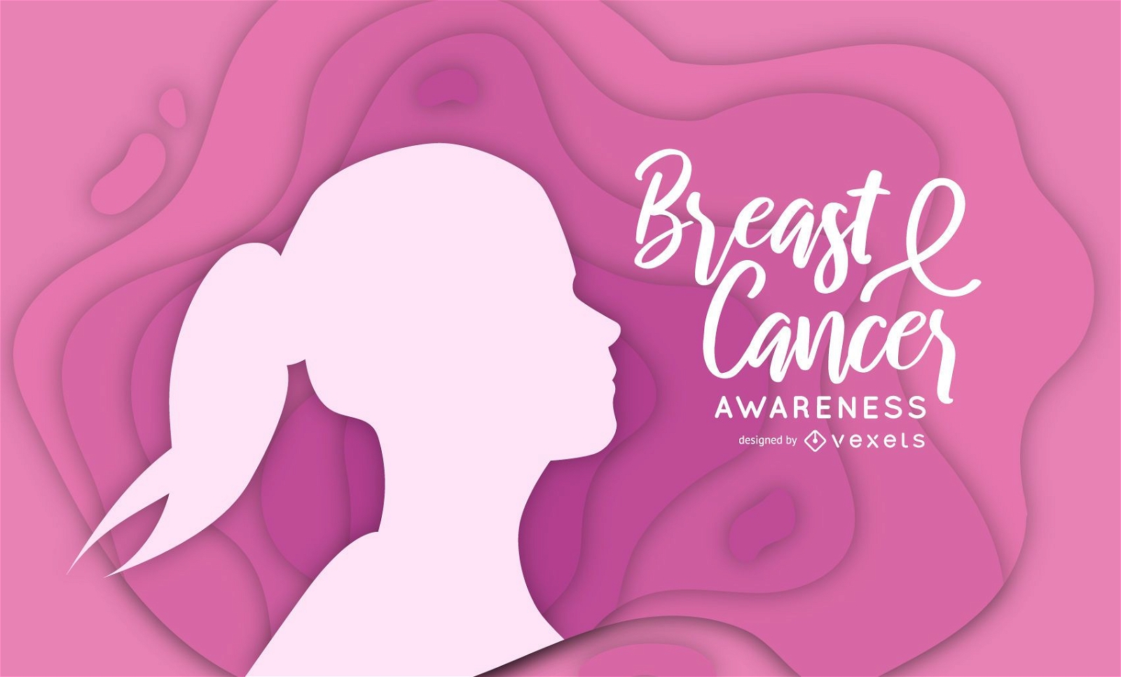 Breast cancer awareness papercut