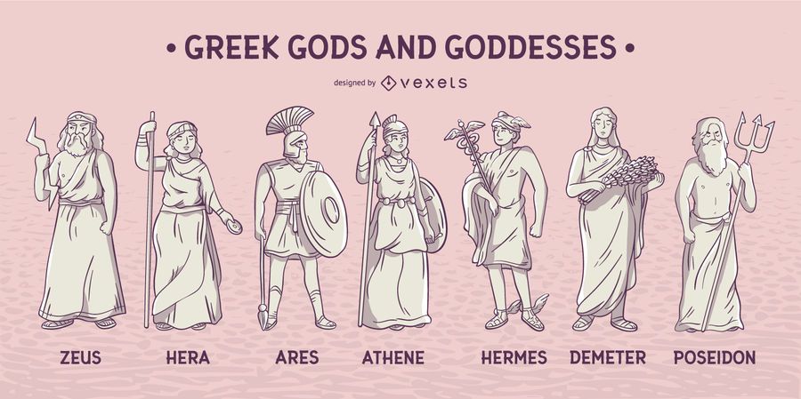 Greek gods and goddesses set - Vector download