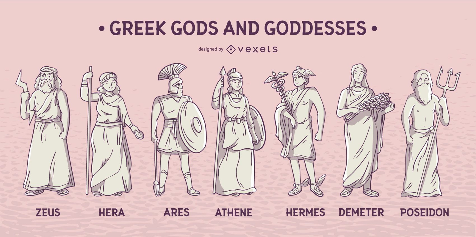 Greek gods and goddesses set