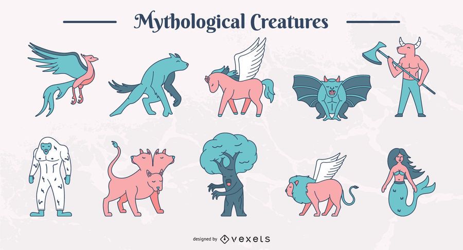 Mythological creatures set Mythological creatures set