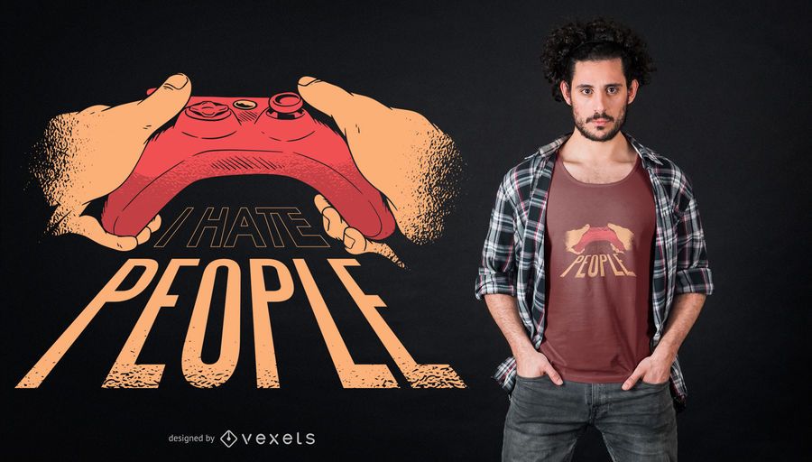 Gamer odeio pessoas t-shirt design Gamer odeio pessoas t-shirt design