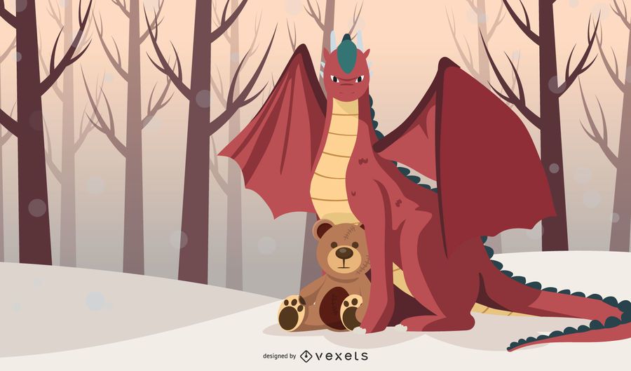 Dragon with Teddy Dragon with Teddy