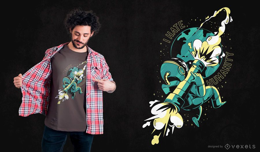 O astronauta odeia o design do t-shirt da humanidade O astronauta odeia o design do t-shirt da humanidade
