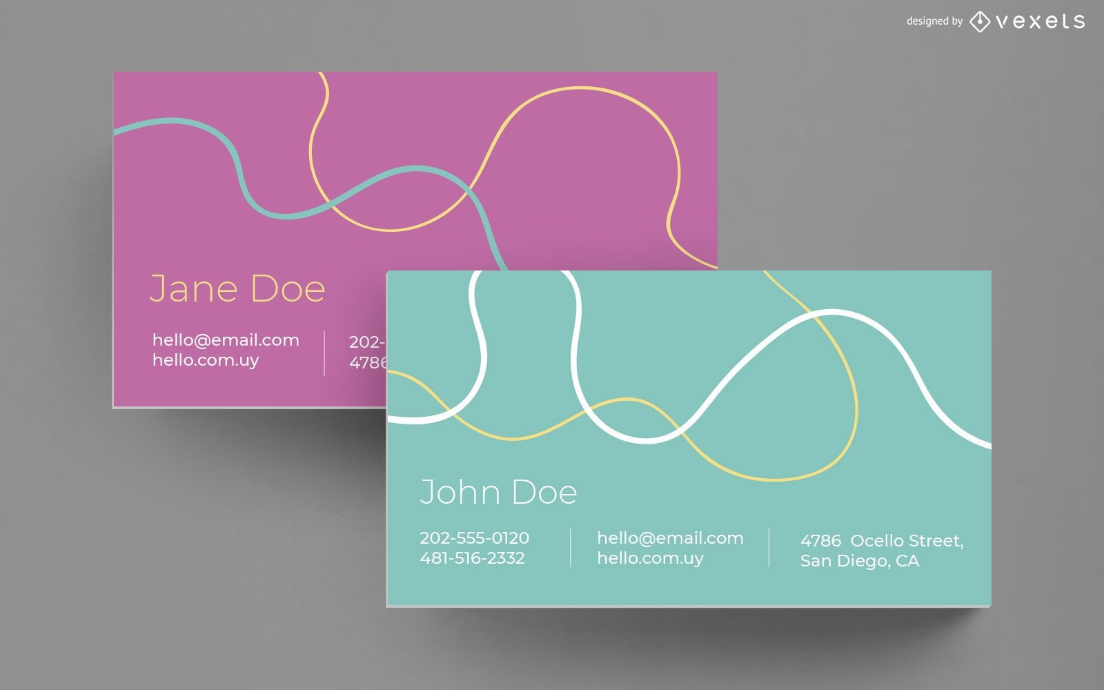 Wavy lines business card design