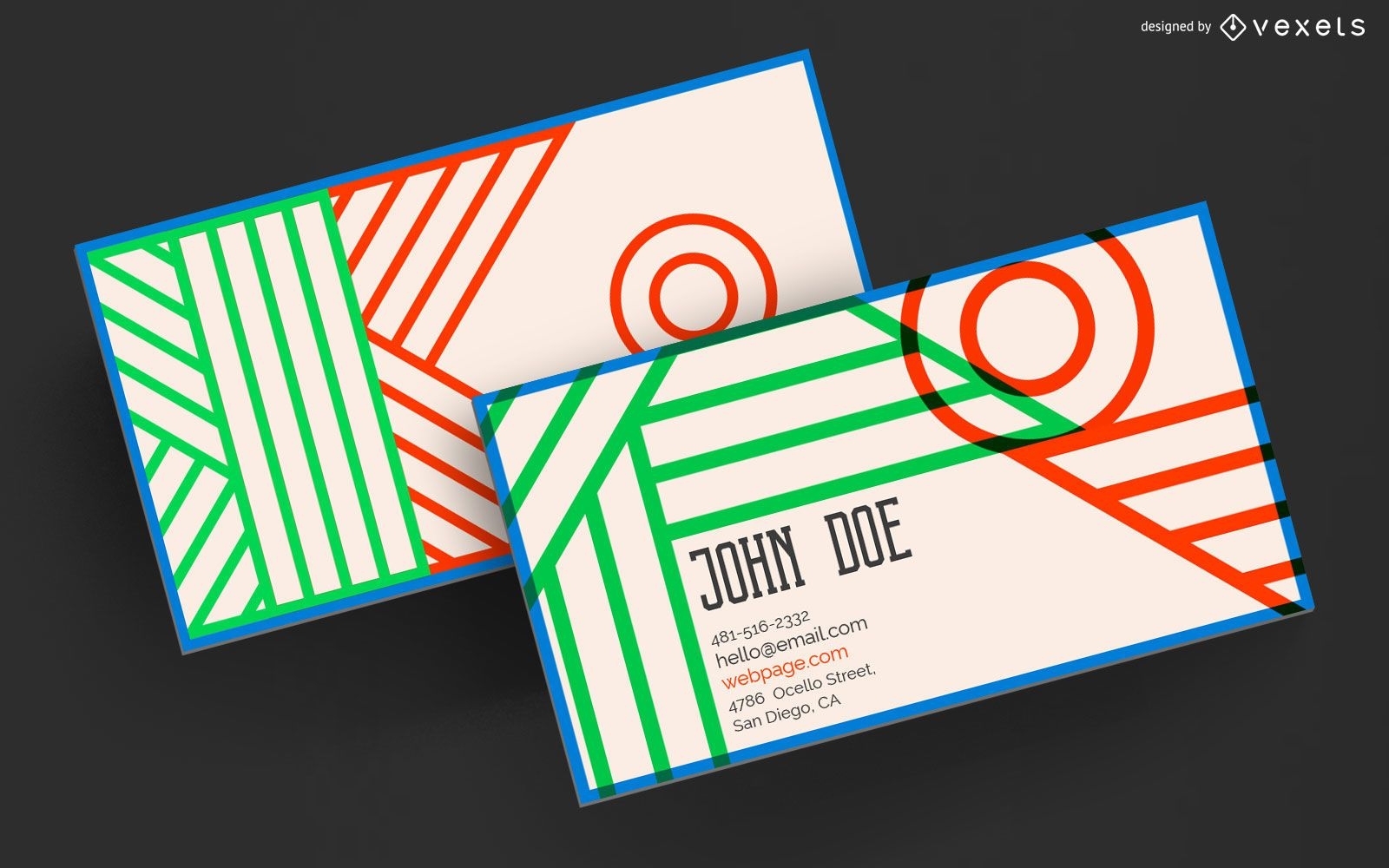 Design geométrico de cartão de visita colorido