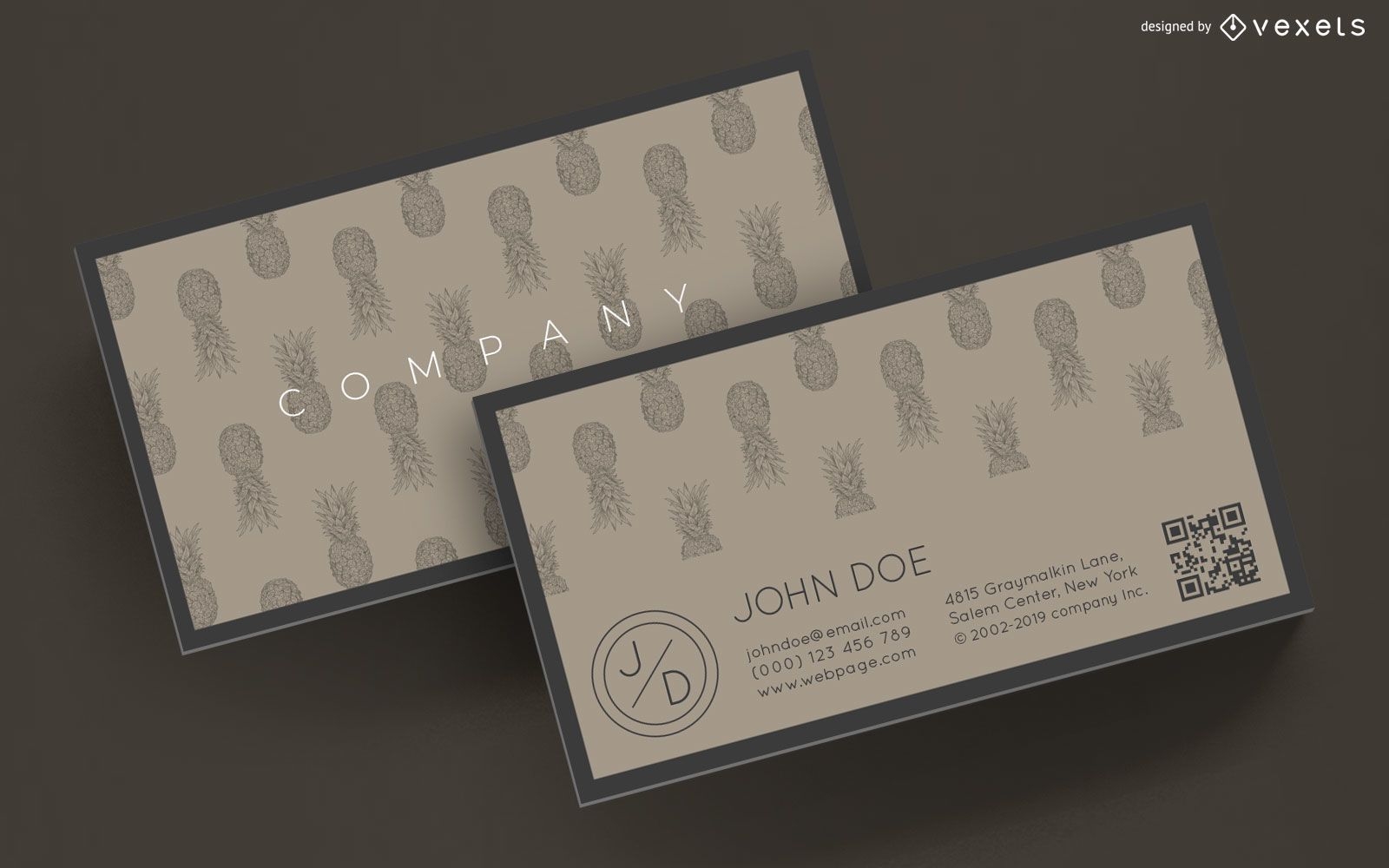Business card pineapples design