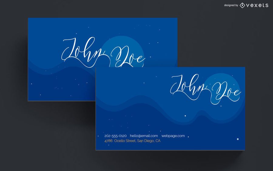 Business card night sky design Business card night sky design