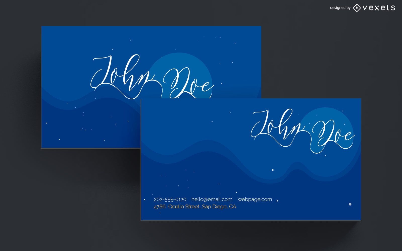 Business card night sky design