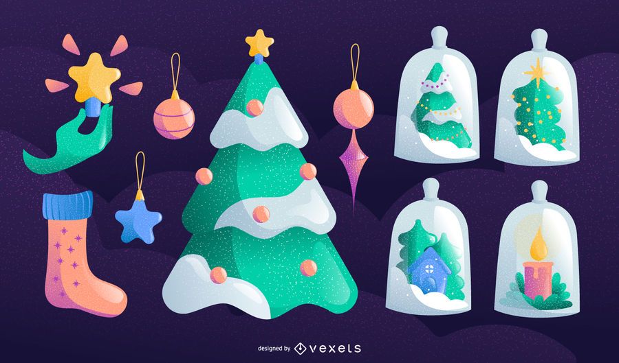 Christmas elements vector set Christmas elements vector set