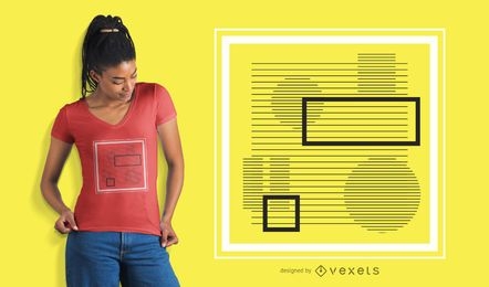 Abstraktes quadratisches Streifen-T-Shirt Design