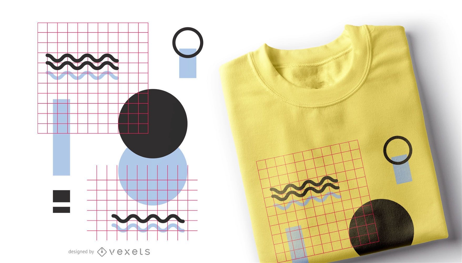 Diseño de camiseta de formas geométricas.
