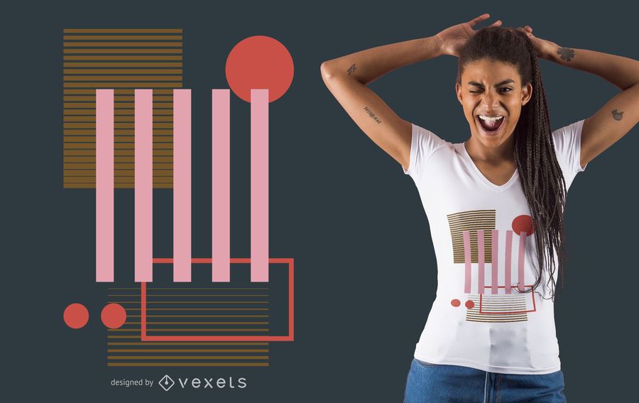 Colored geometric shapes t-shirt design Colored geometric shapes t-shirt design