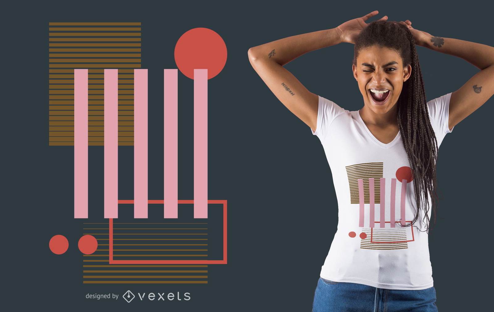 Colored geometric shapes t-shirt design