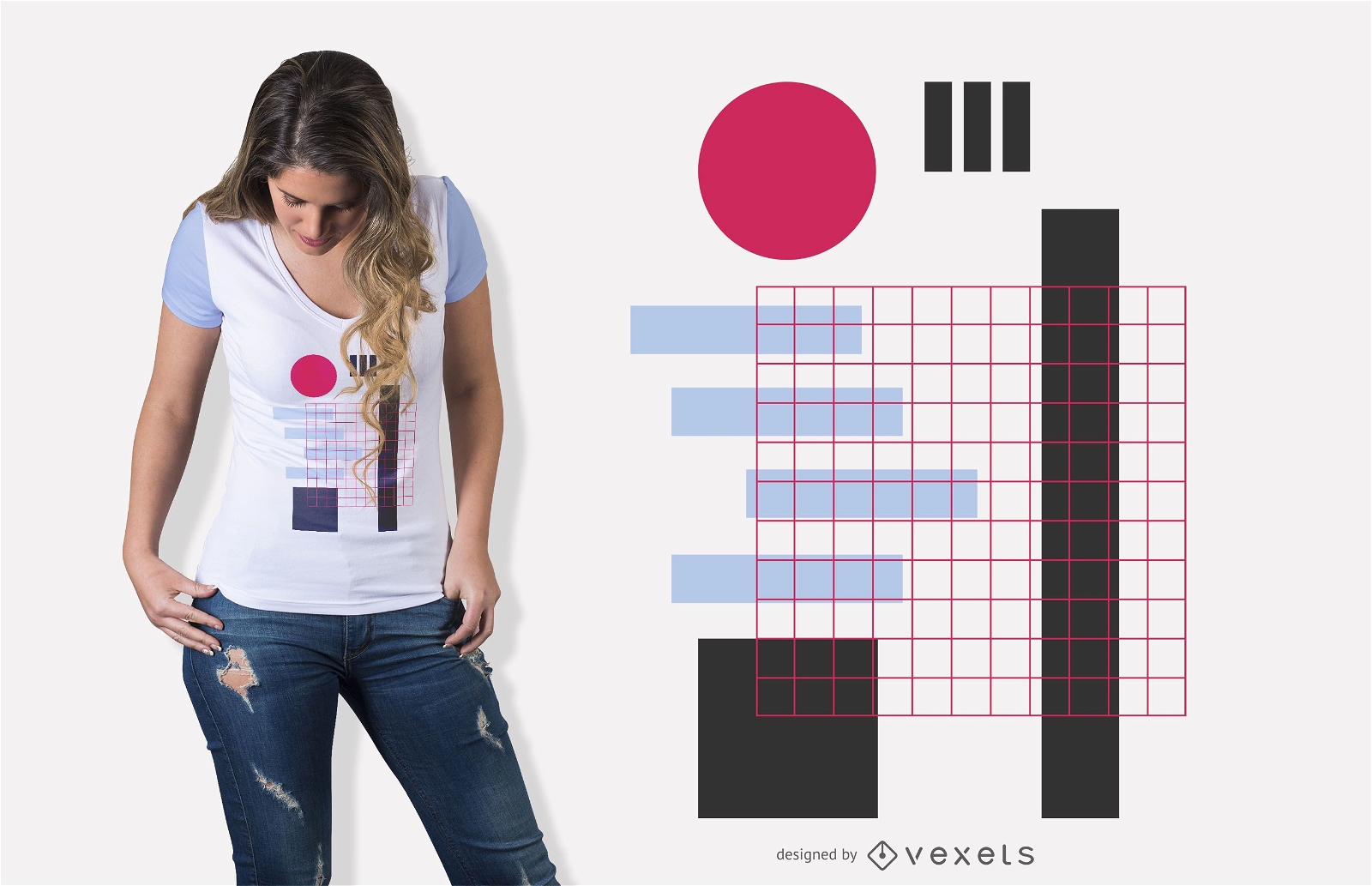 Abstraktes T-Shirt-Design des geometrischen Netzes