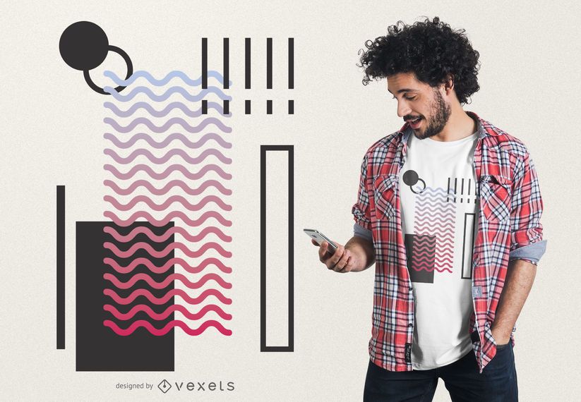 Abstract waves geometric t-shirt design Abstract waves geometric t-shirt design