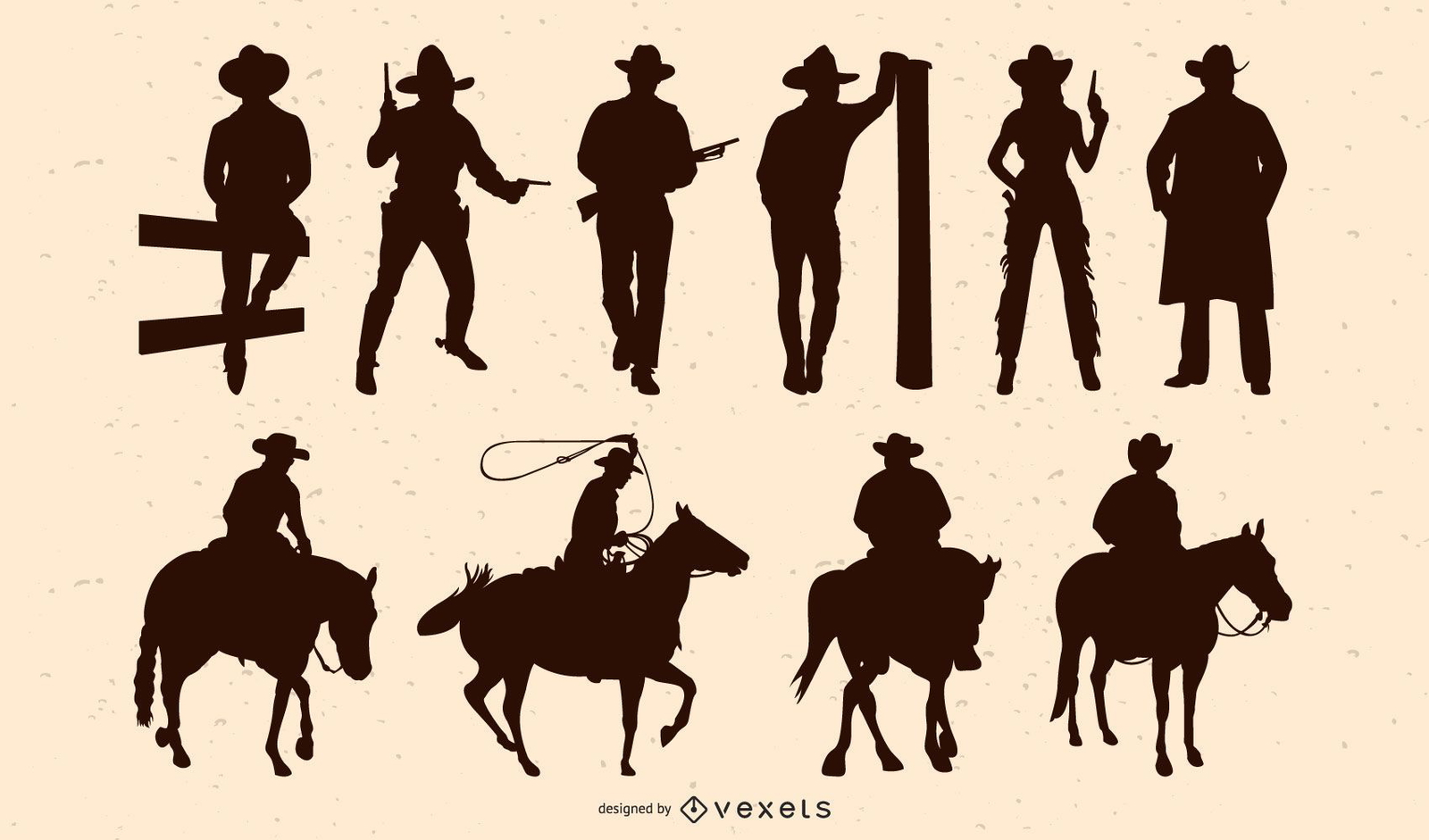 Cowboy People Silhouette Pack