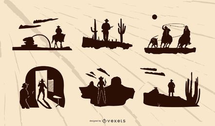 Western Composition Silhouette Set