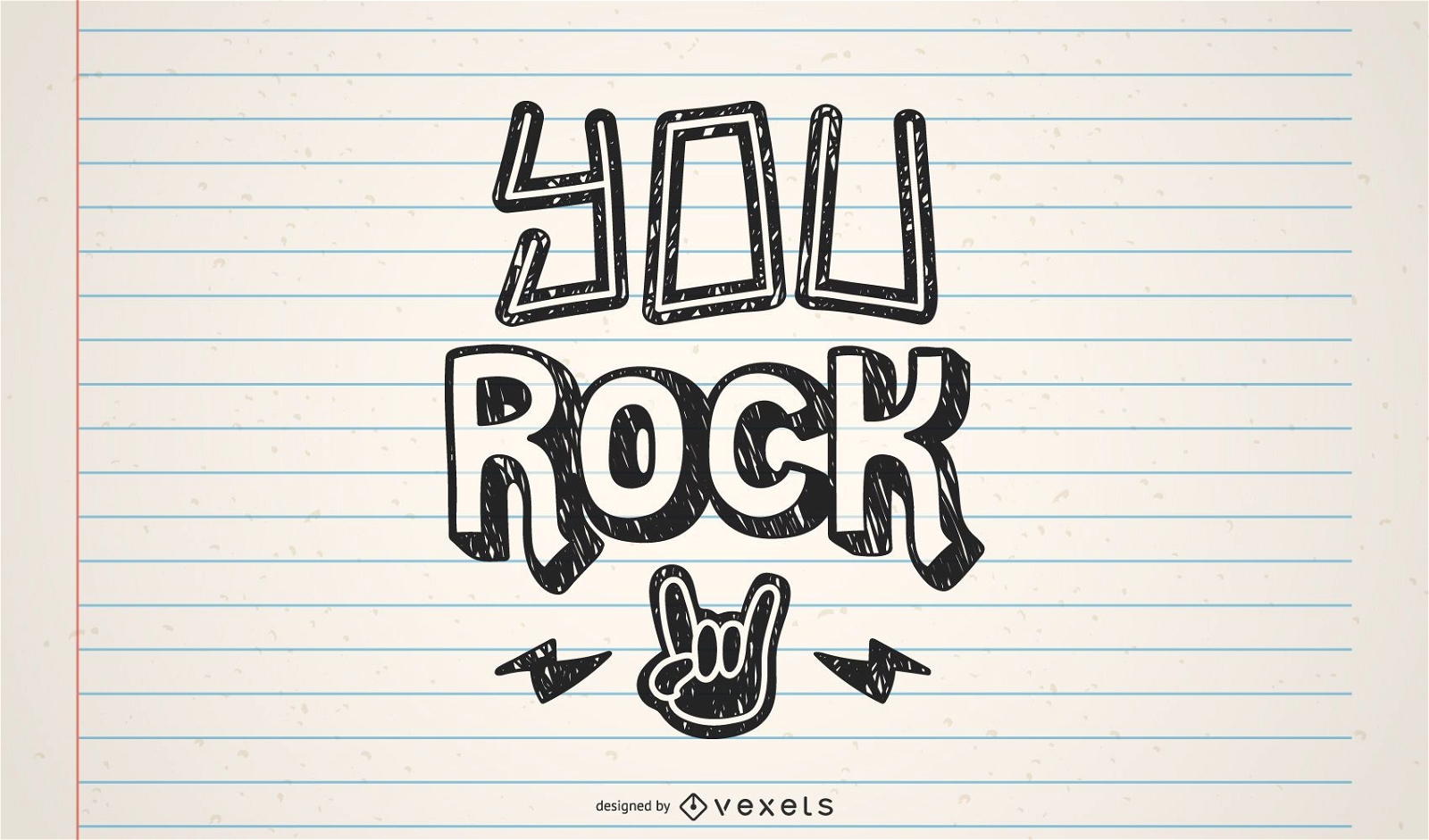 You rock lettering design