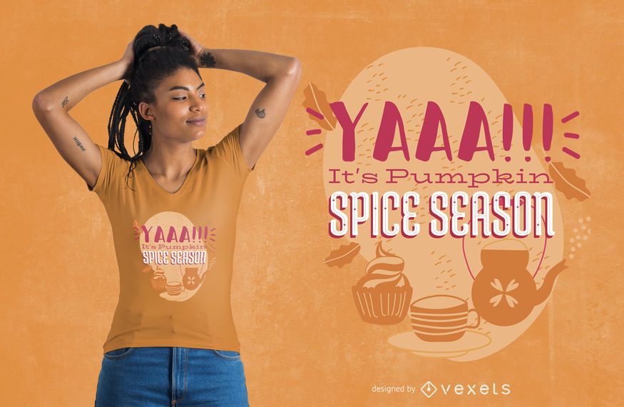 Pumpkin Spice Lettering T-shirt Design Pumpkin Spice Lettering T-shirt Design