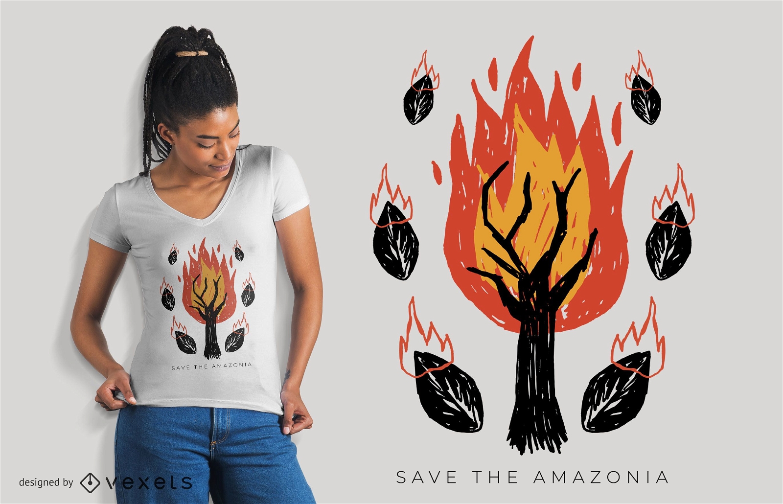 Design de camisetas Save The Amazonia